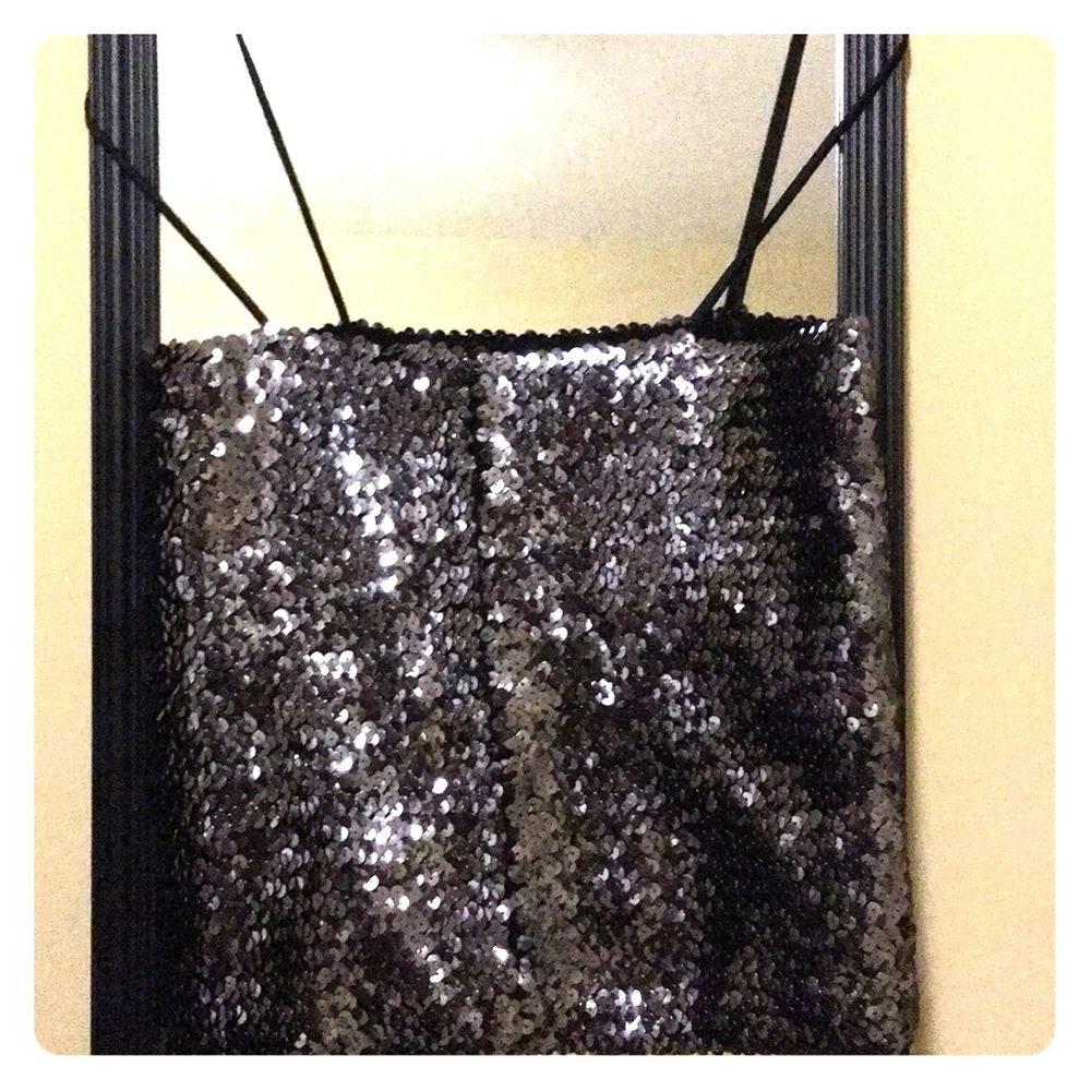 After-Five Sequence Charcoal strap top